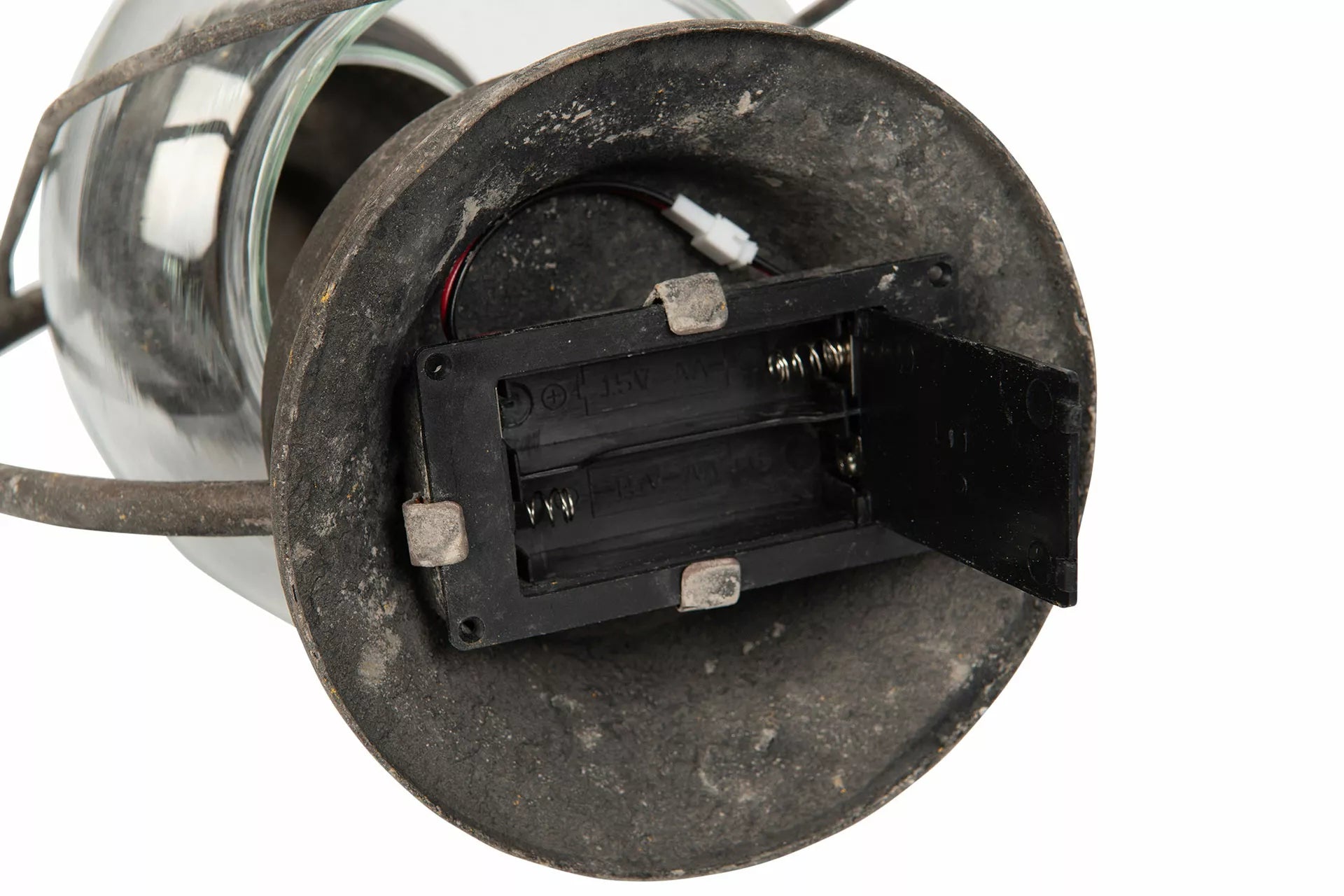 Lykt Batteri, Antikk Grønn - 33cm