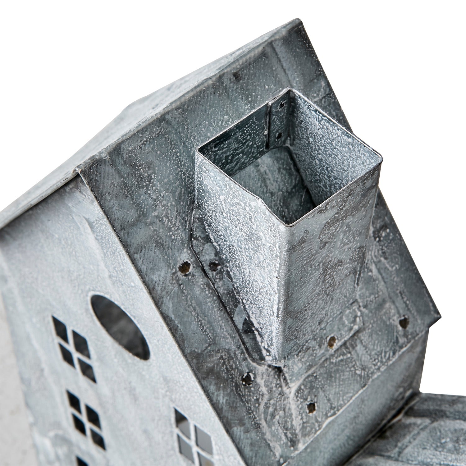 Lyshus Telys, Grå Metall - 37cm