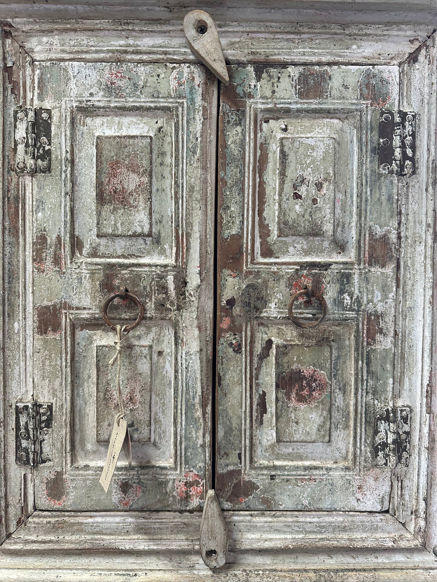 vintage skap vitrine rustikk grønn original