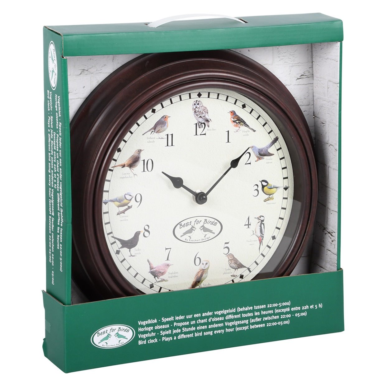 Veggklokke m/ Lyd Fuglesang - Ø30cm