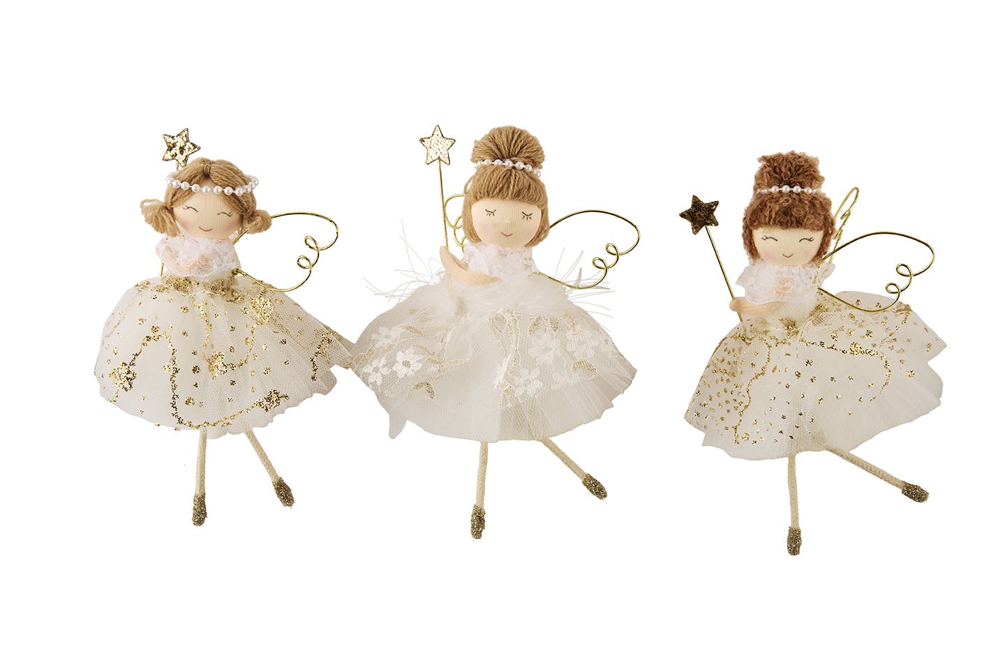 Hvit Engel, Tyll - 16cm