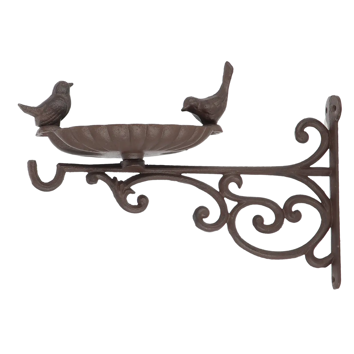 ampelkrok med fuglebad laget i støpejern