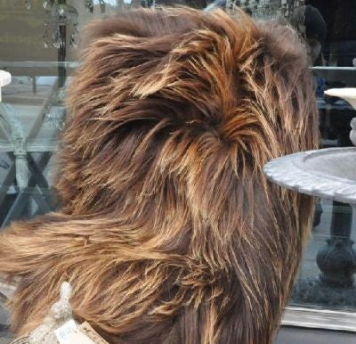 Naturlig Brunt Saueskinn, Langhåret - 120-130cm