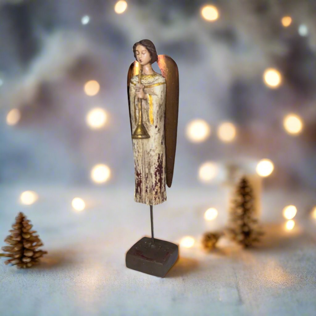 engel figur juledekorasjon julepynt rustikk