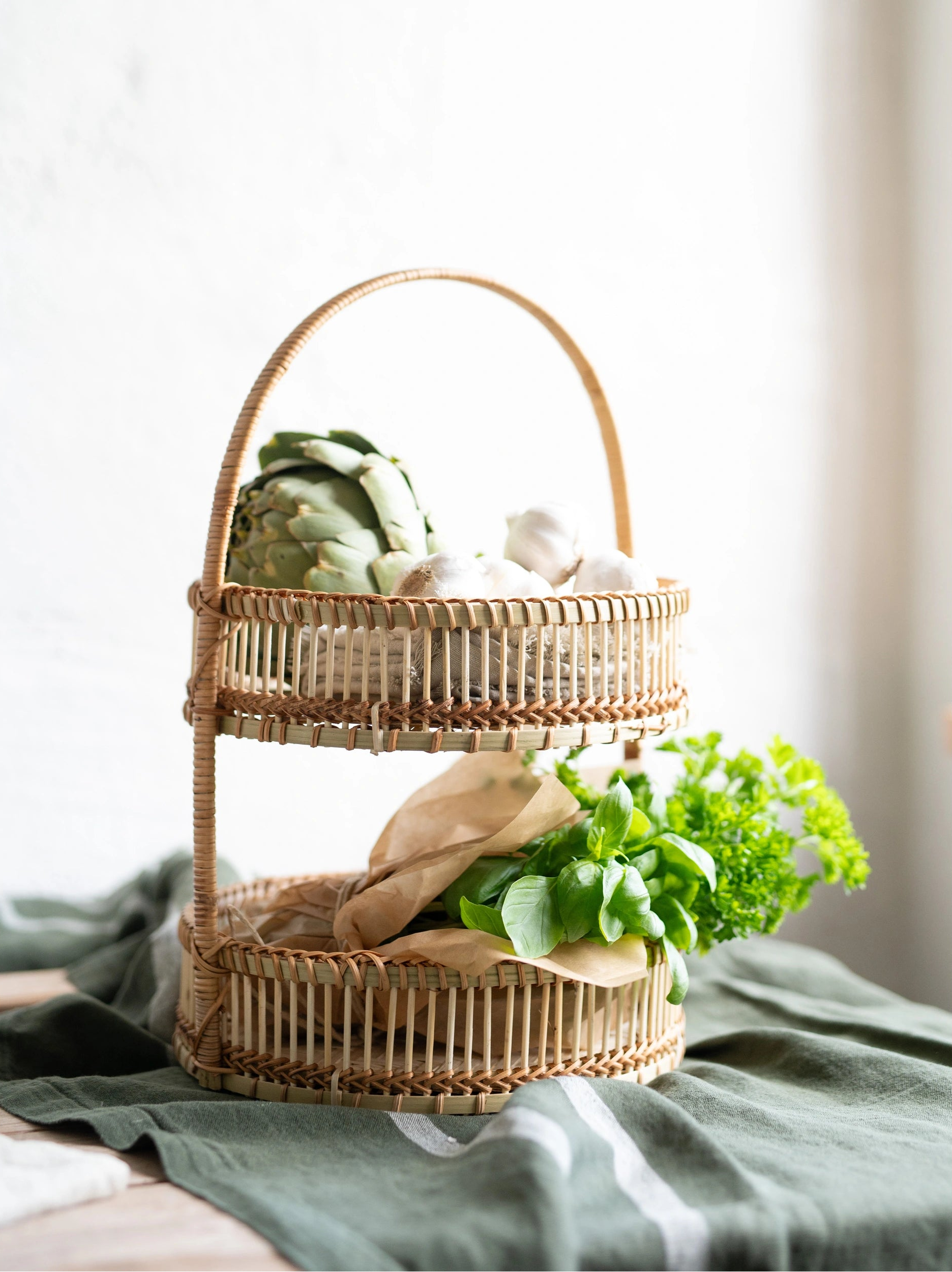 etasjefat / etasjekurv laget i bambus