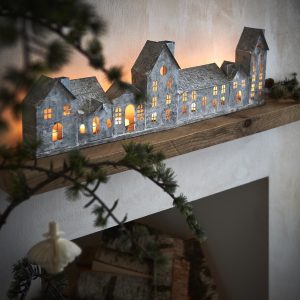 Lyshus Telys, Grå Metall - 68cm