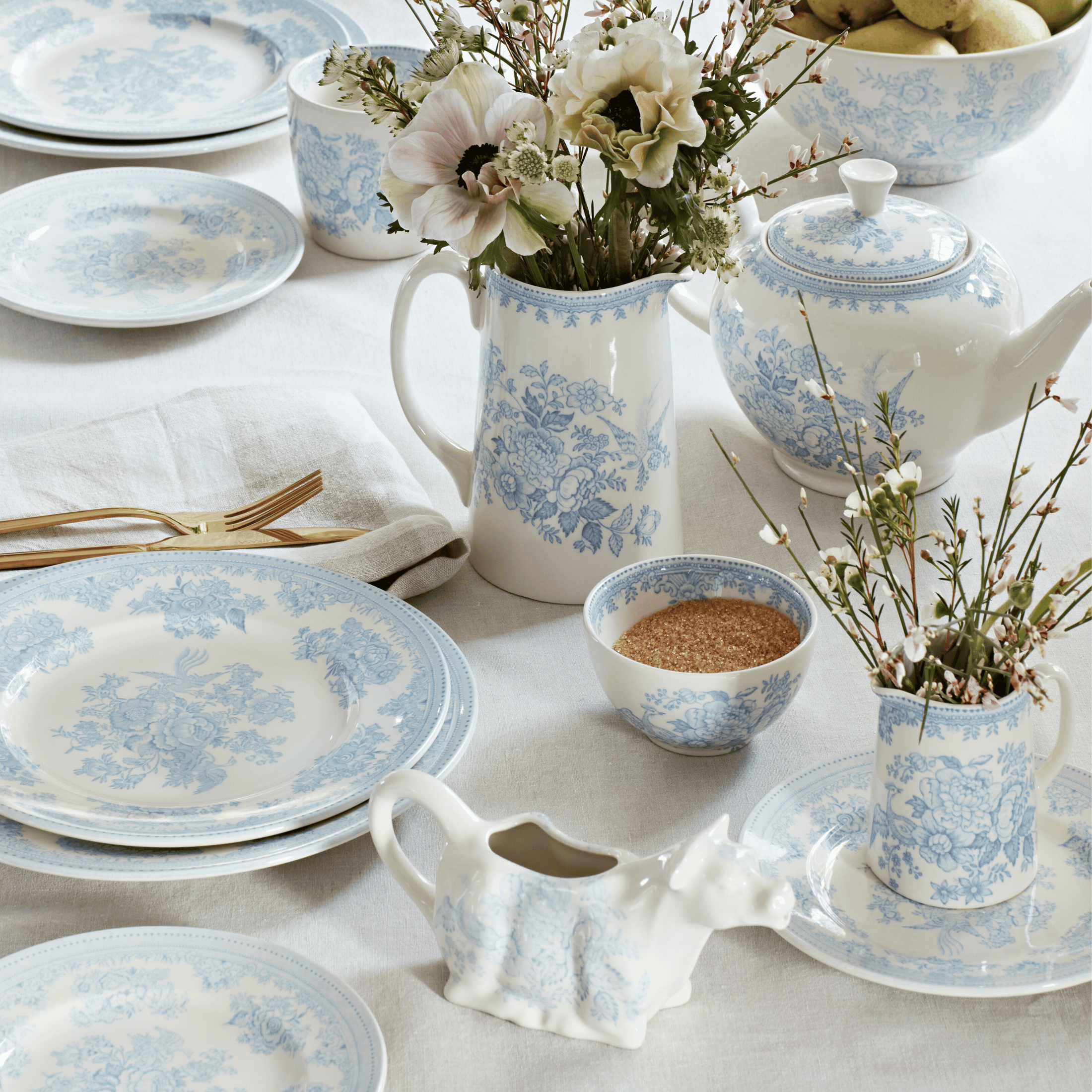 Middagstallerken 25cm - Blue Asiatic Pheasants