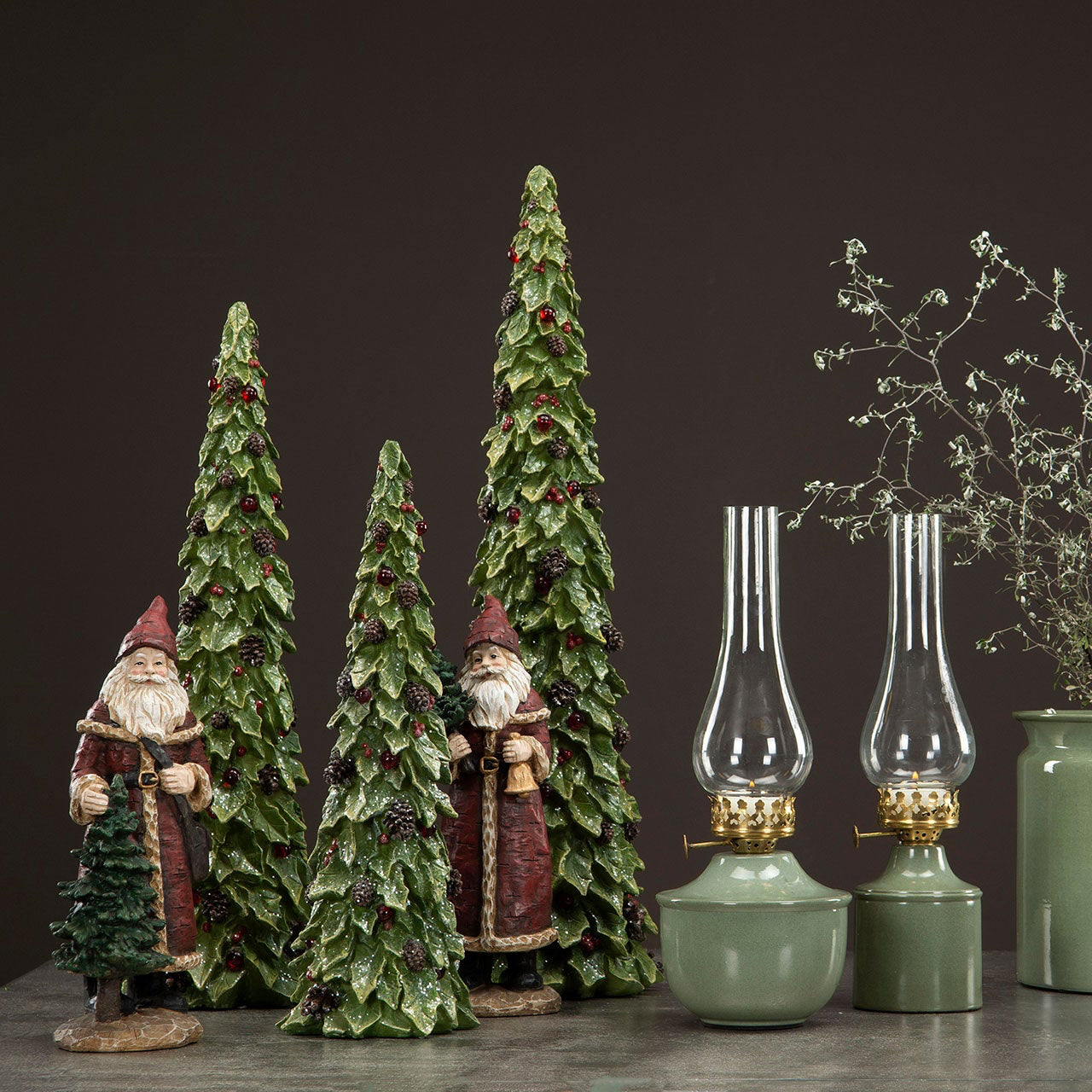 lykt gran led juledekor