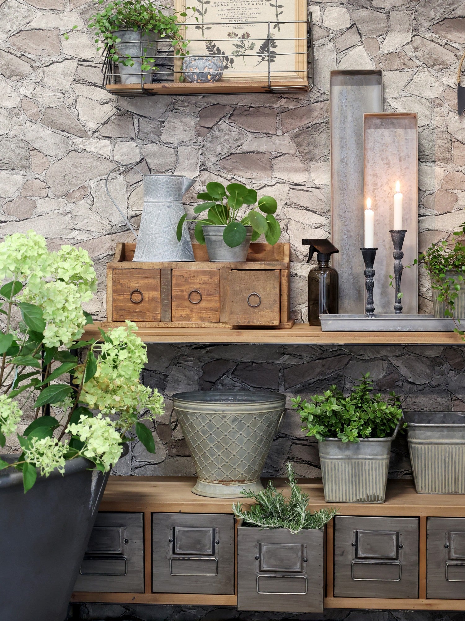 hylle med skuffer rustikk gjennvunnet resirkulert treverk redesign chic nettbutikk tønsberg inspirasjon hytte