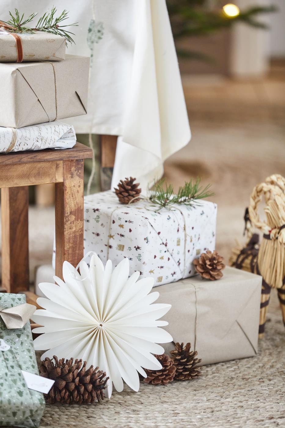 Julebukk Halm m/Brunt Bånd - 30cm