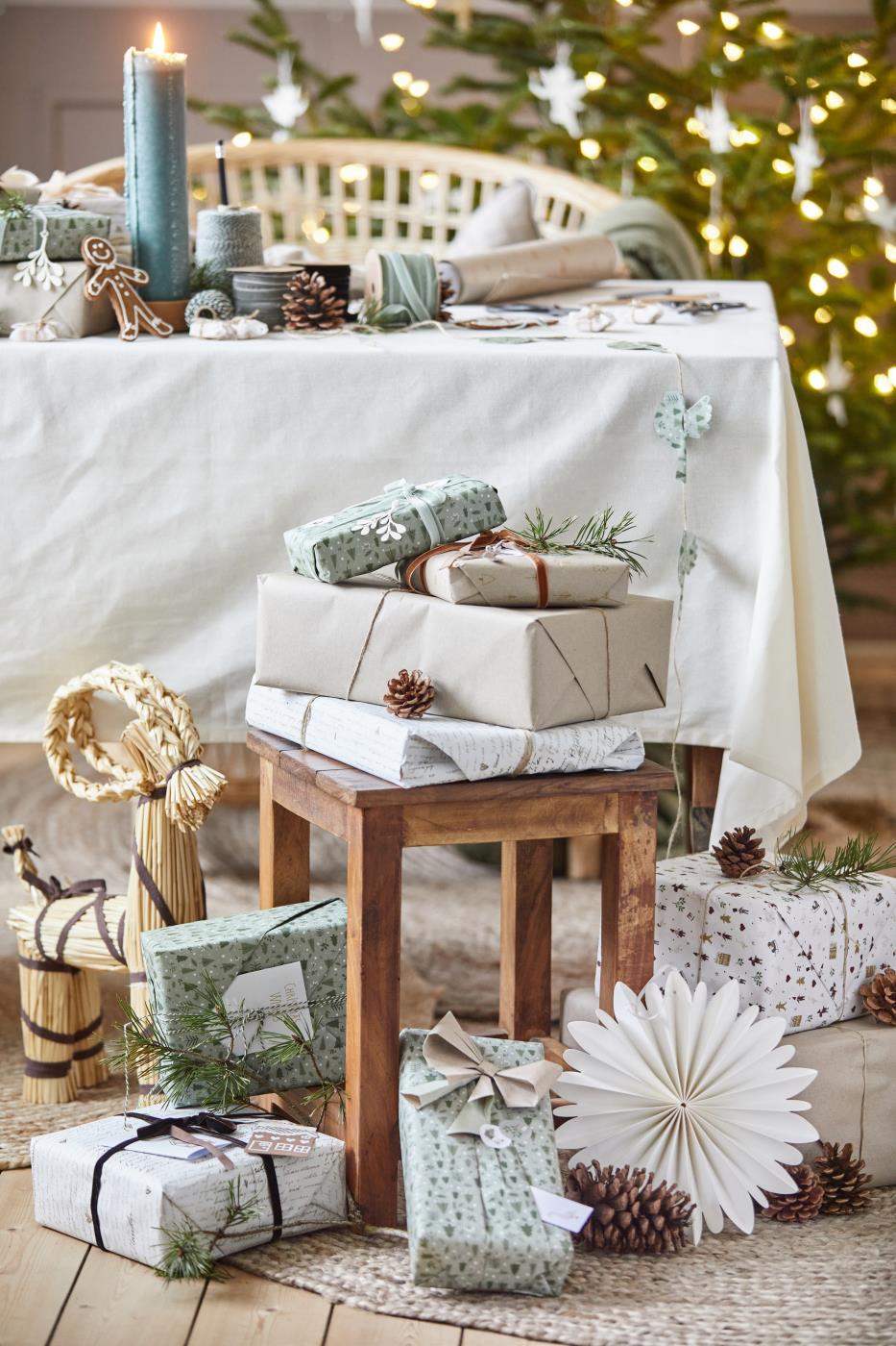 stor julebukk julepynt bukk brunt bånd ib laursen 55102-14