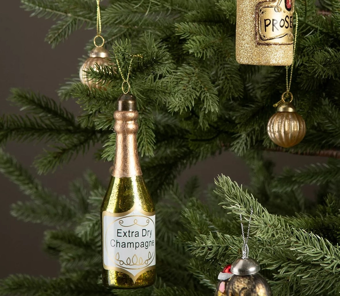 julekule champagneflaske flaske champagne juletre