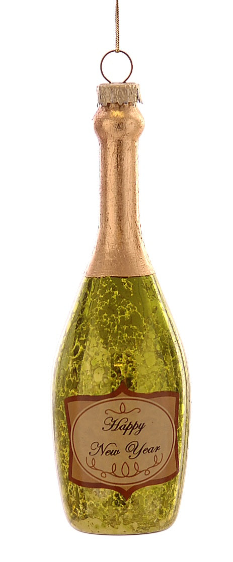 julekule grønn champagne flaske