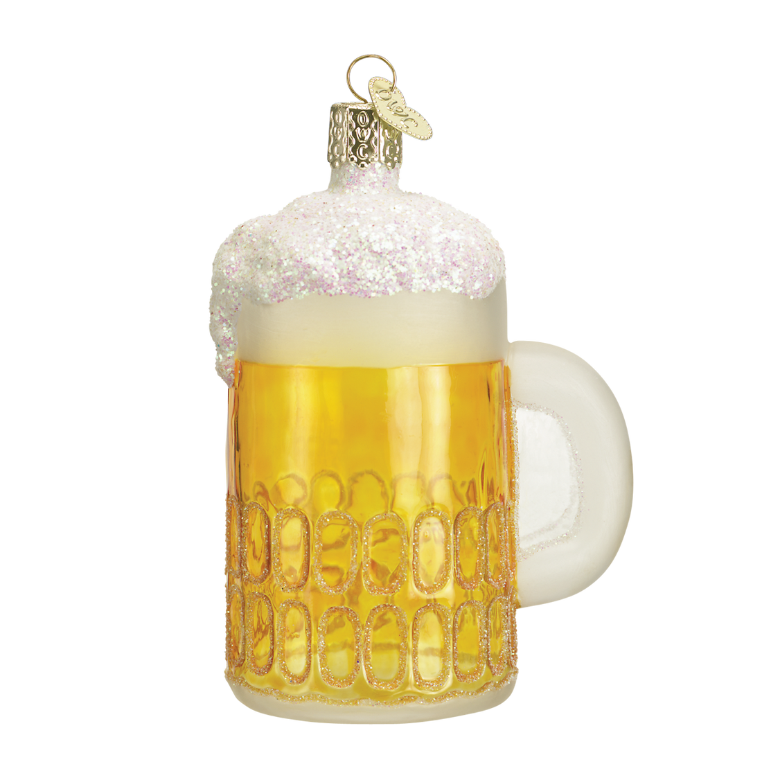 julekule / ornament ølglass laget i glass