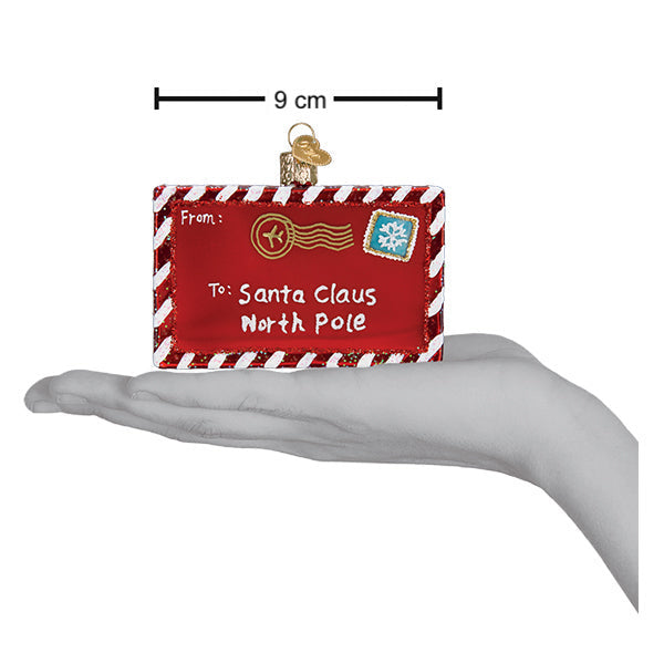 Juletrepynt Brev Til Julenissen, Glass - 9cm