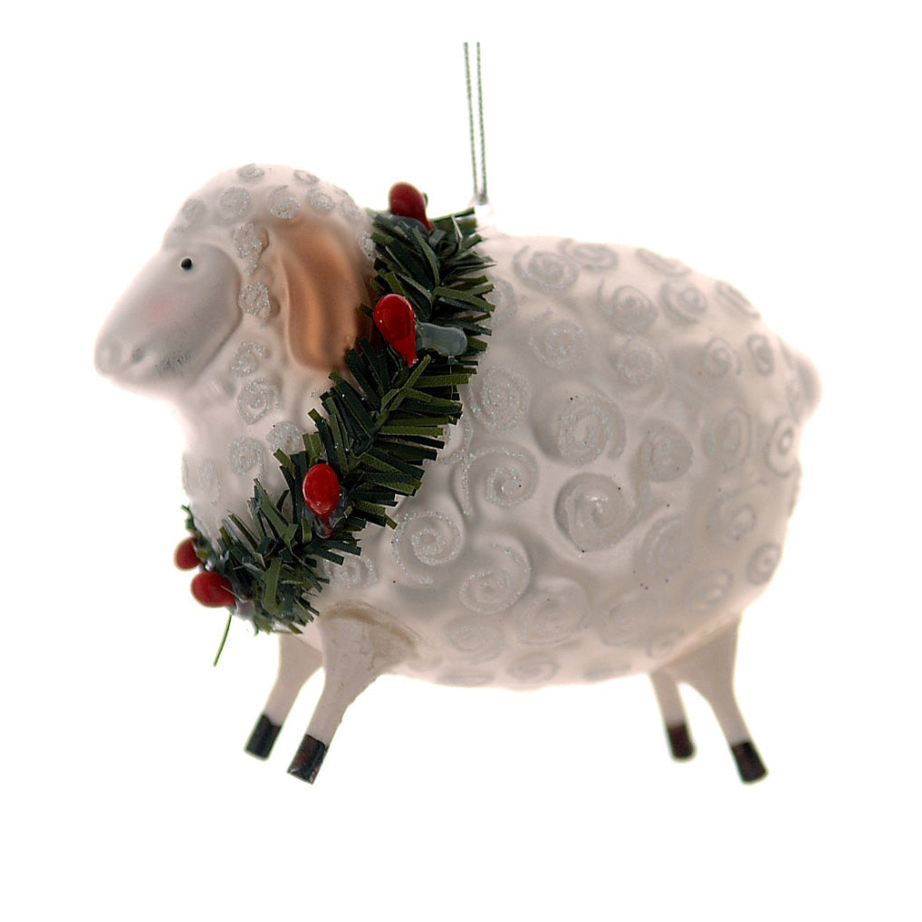 julekule sau med krans