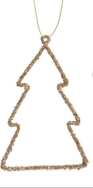 Hengende Julepynt, Glitter - 11cm