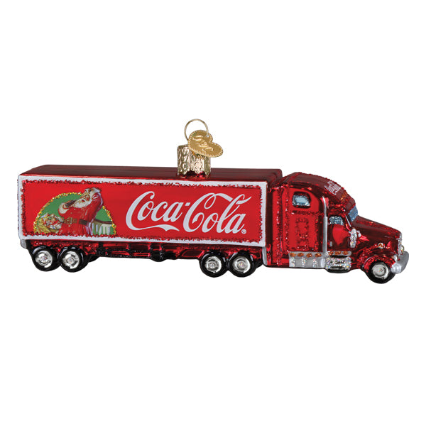 juletrepynt coca-cola lastebil - julekule i glass
