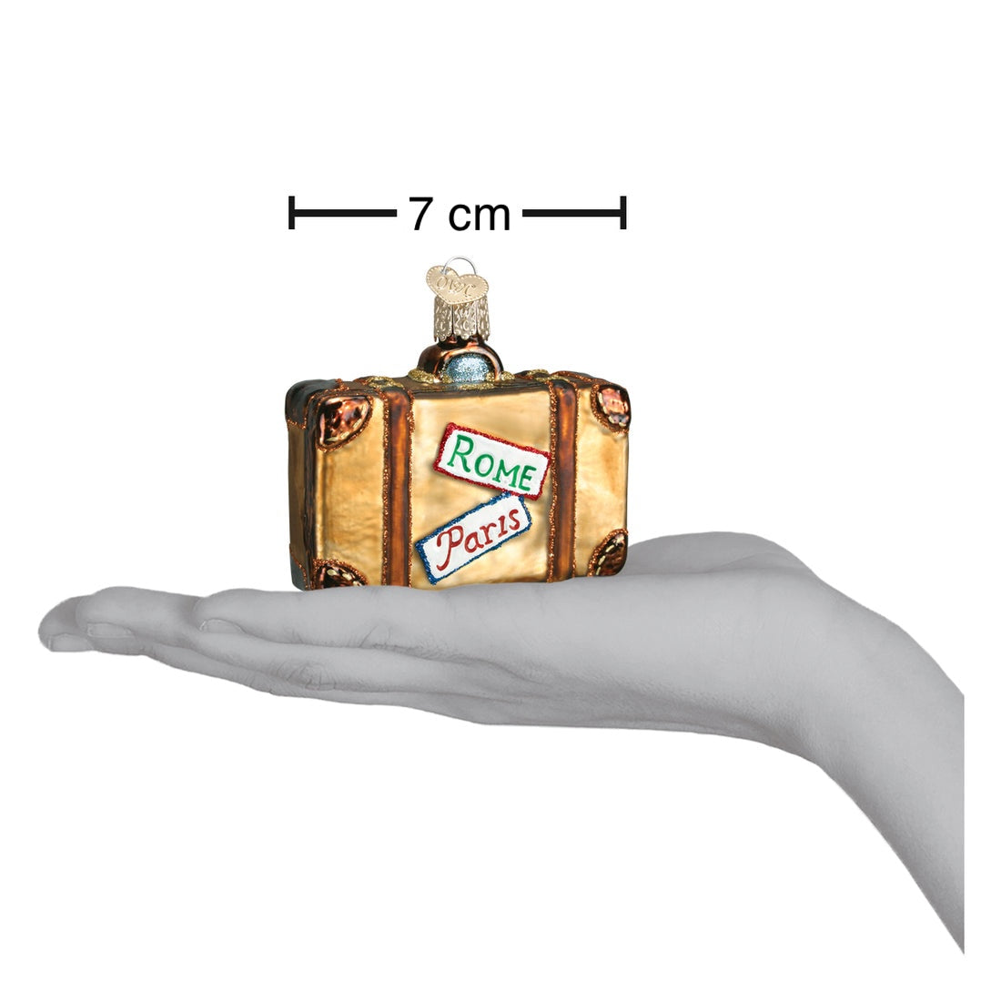 Juletrepynt Koffert, Glass - 7cm