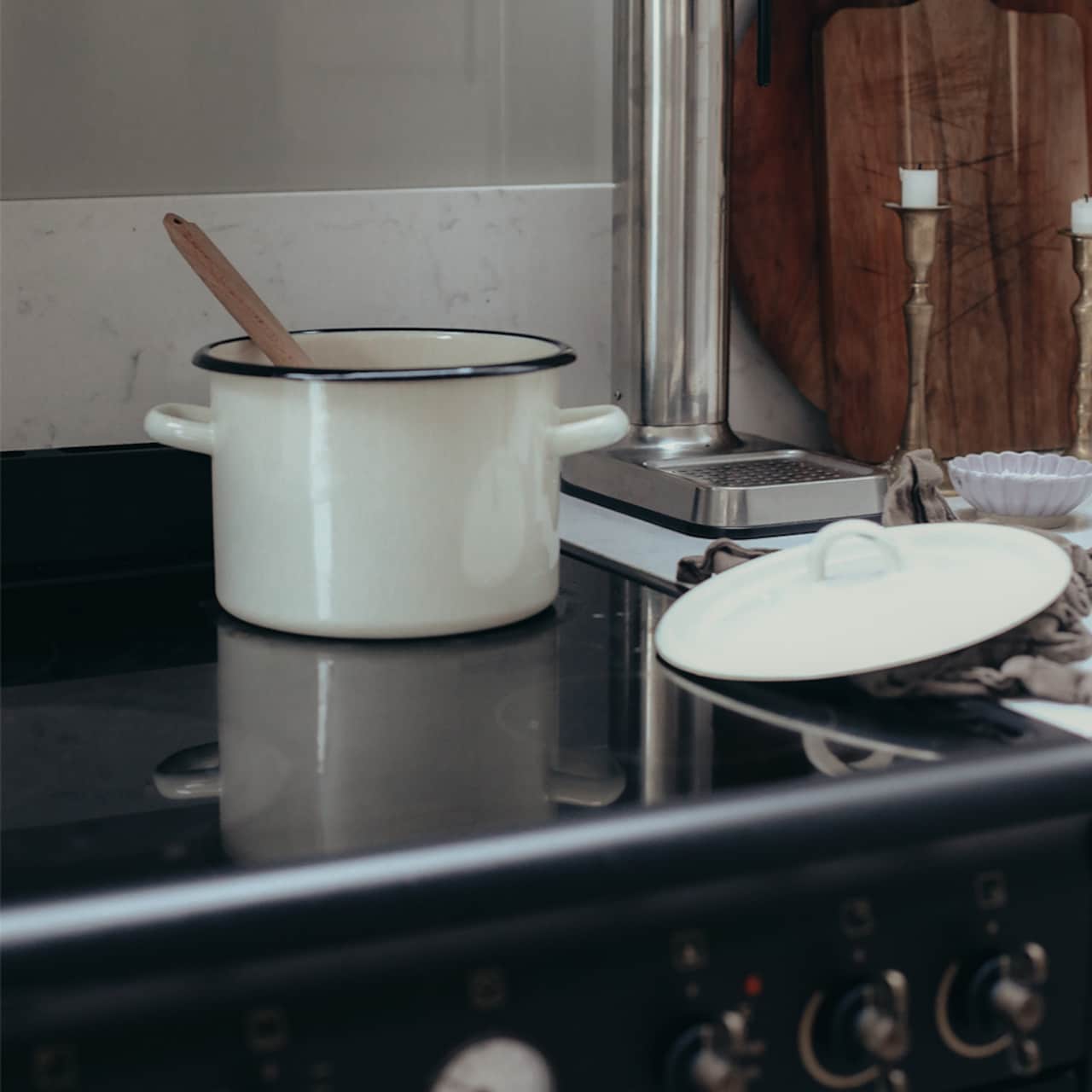 Kasserolle, Offwhite Emalje - 3 liter