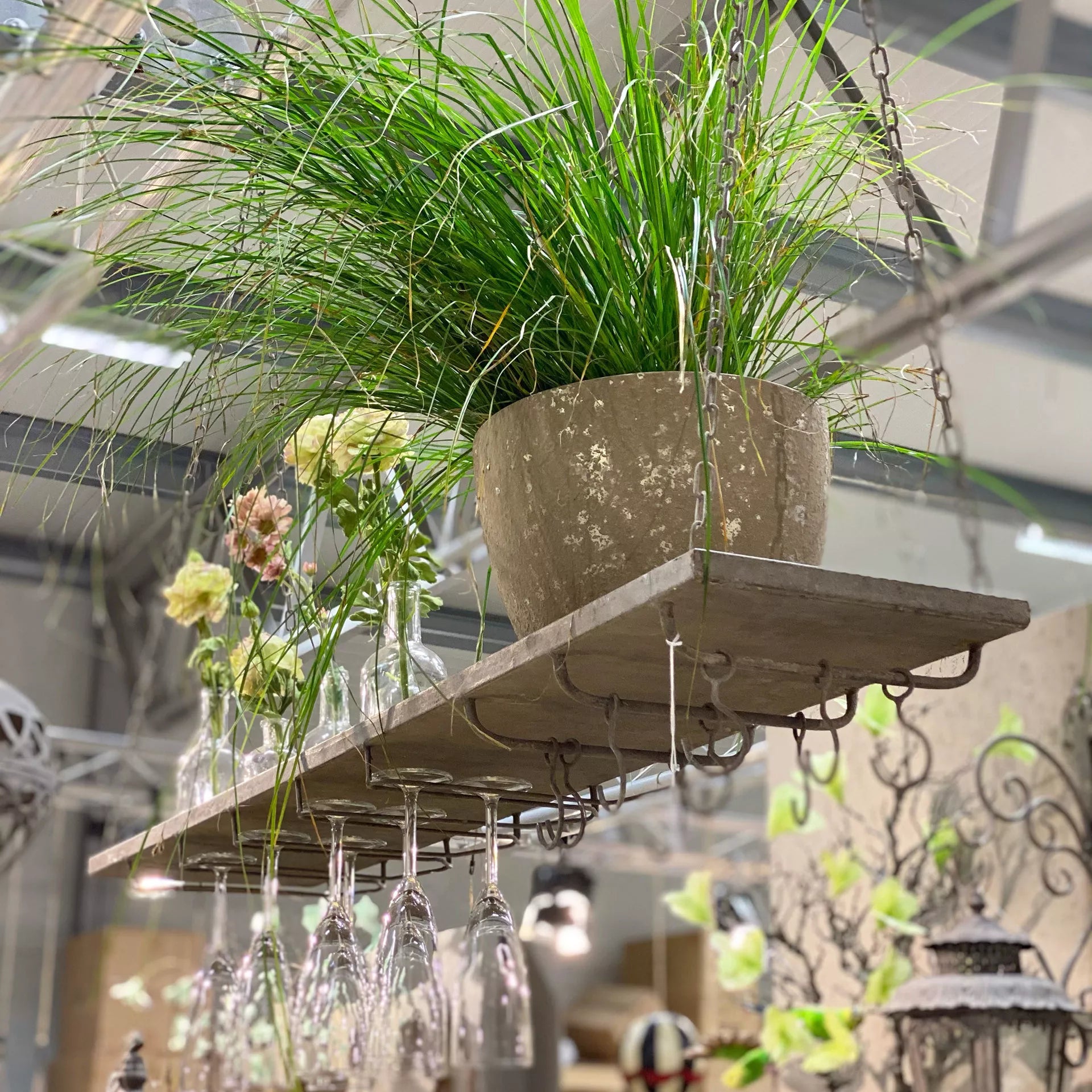 kjøkkenoppheng vinglass glass stett oppheng stativ tak inspirasjon kjøkken