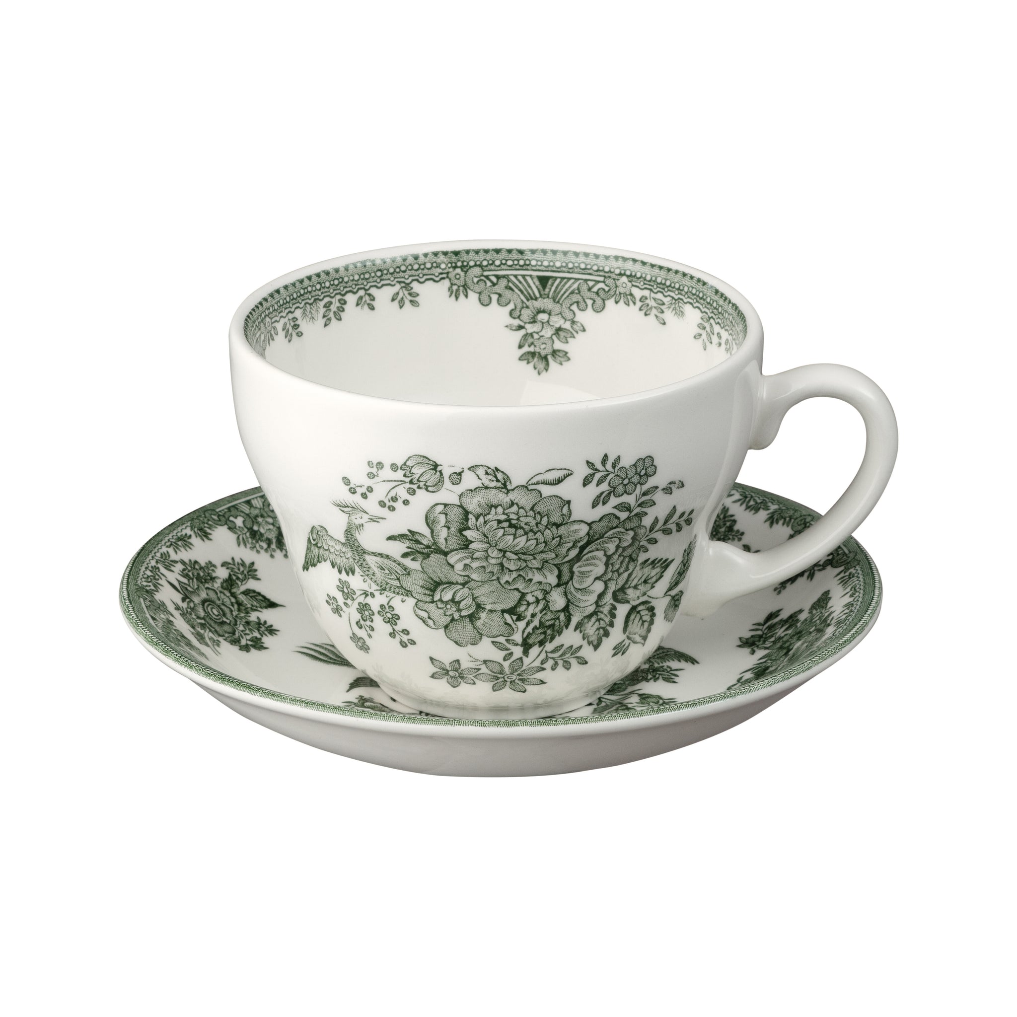 kopp krus tekopp green asiatic pheasants breakfast cup burleigh grønn porselen keramikk klassisk