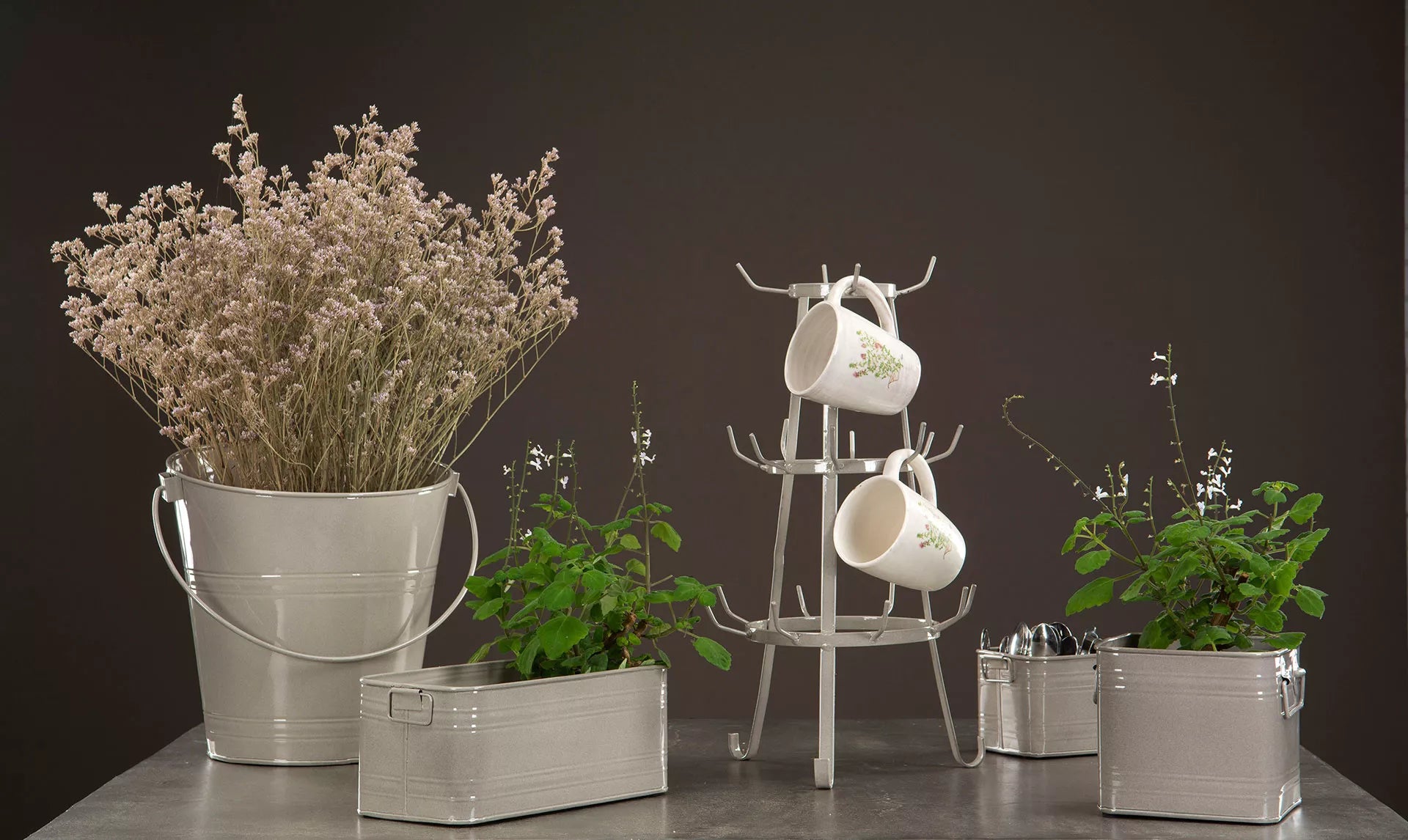 koppestativ sand beige stativ kopp krus potte