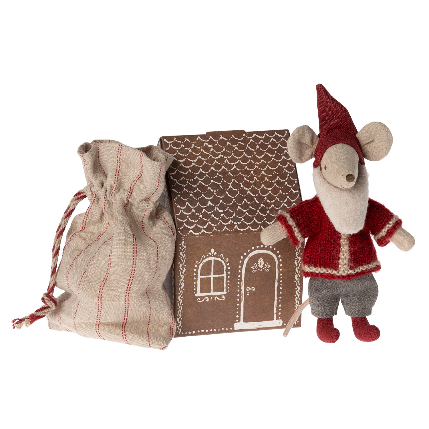 maileg nisse mus santa mouse julenisse papperkakehus 14-3712-00