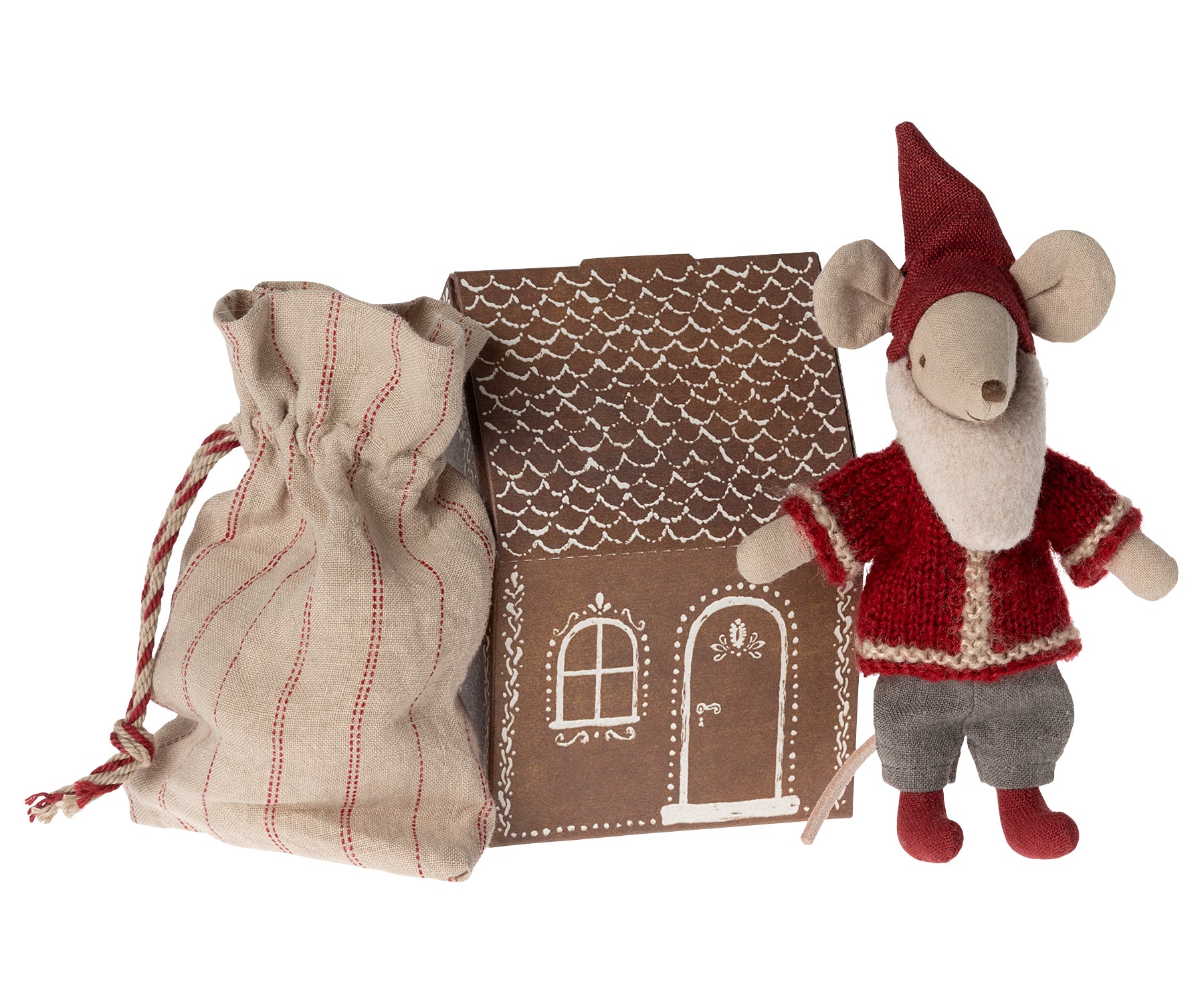maileg nisse mus santa mouse julenisse papperkakehus 14-3712-00