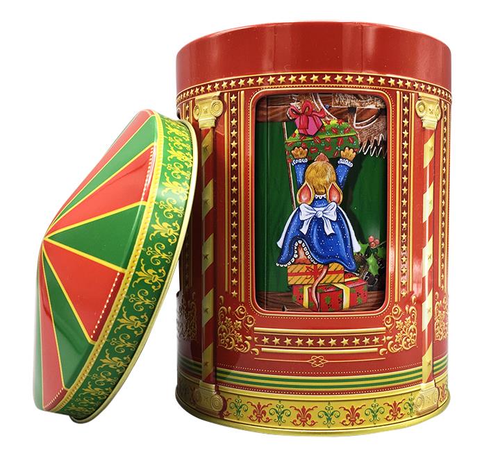 Metallboks Spilledåse, Julemotiv - 12x16cm