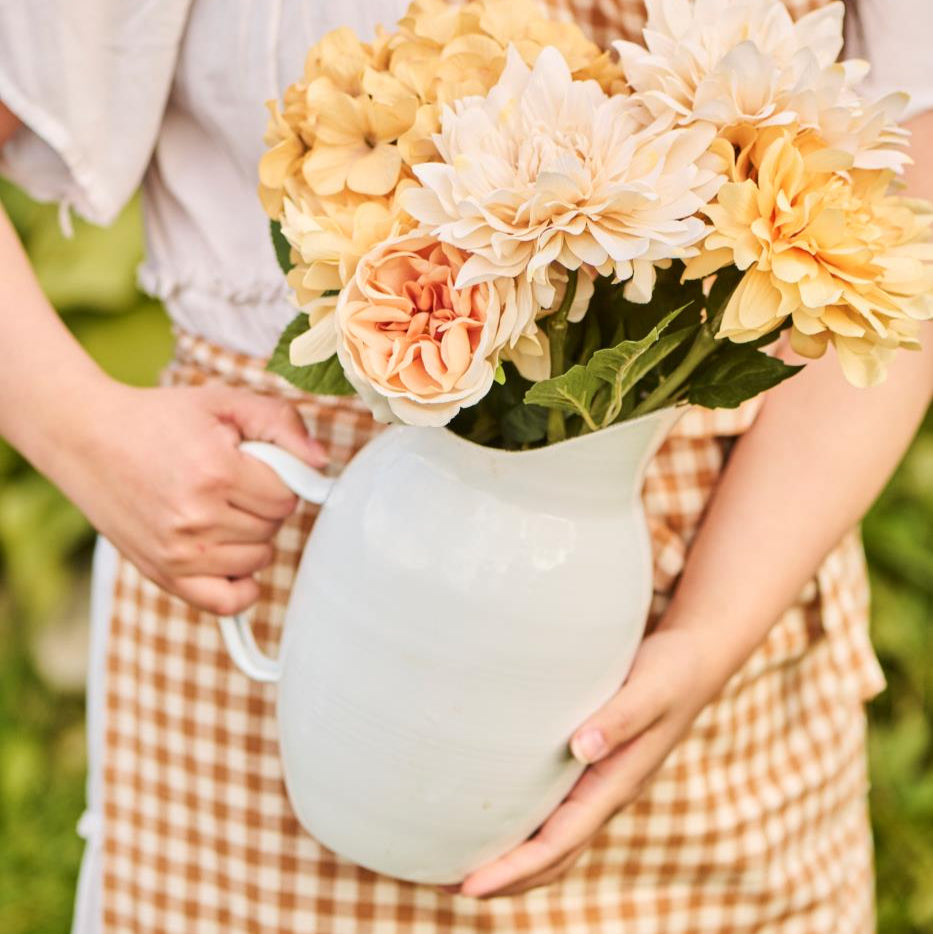 mugge emalje hvit klassisk 0450-11 ib laursen blomster vase