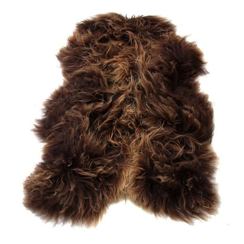 naturlig brunt saueskinn langhåret stort ekstra island