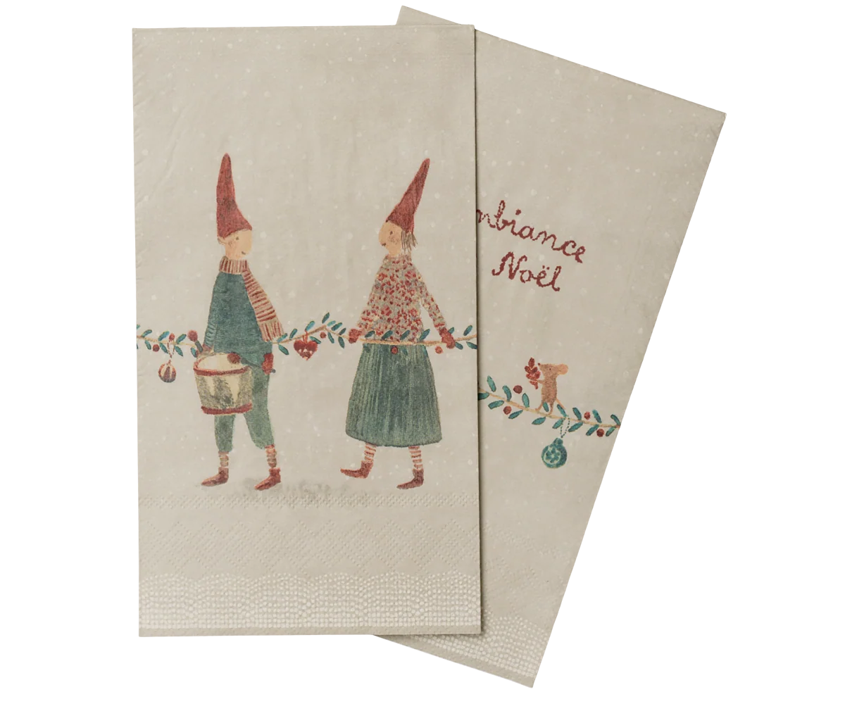 Papirserviett Juledekor 19x11cm - 20pk