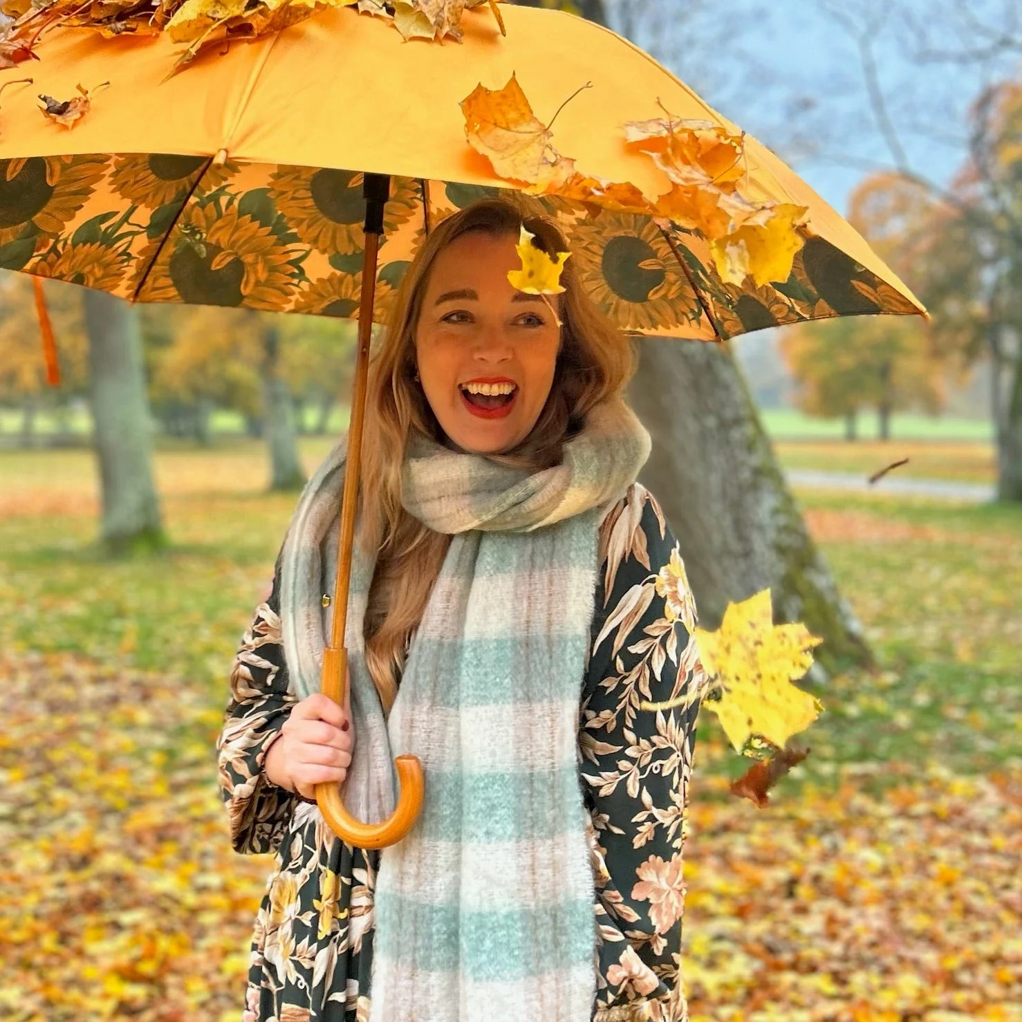 paraply gult solsikke blomst