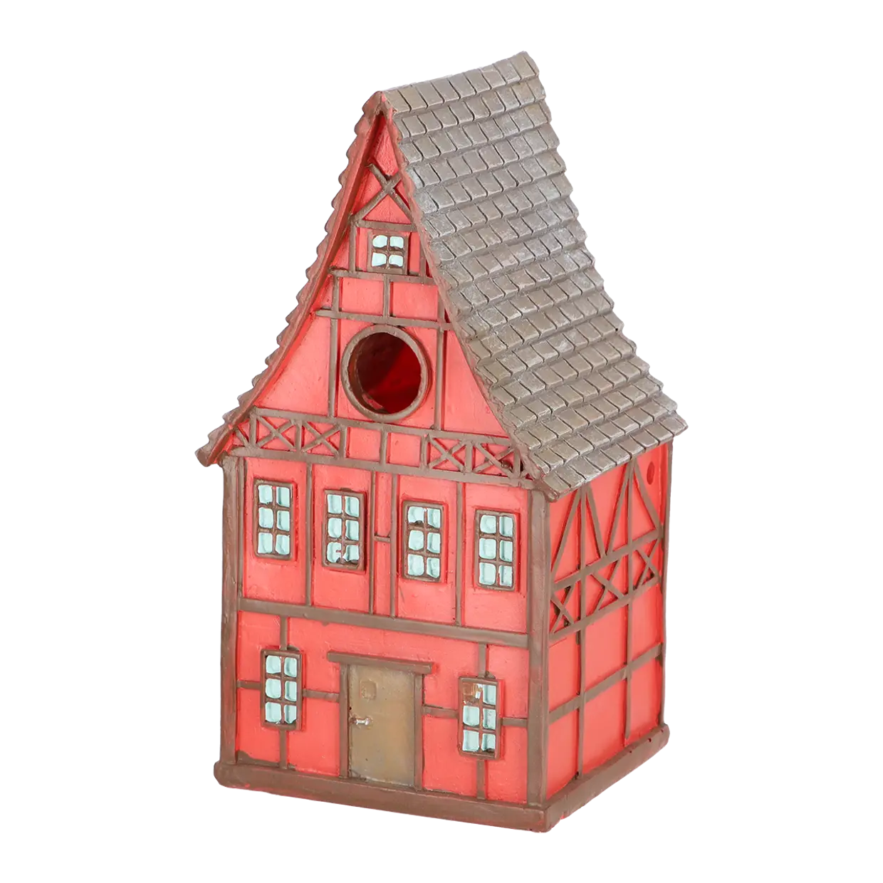 rødt fuglehus i landsbystil - søtt og dekorativt