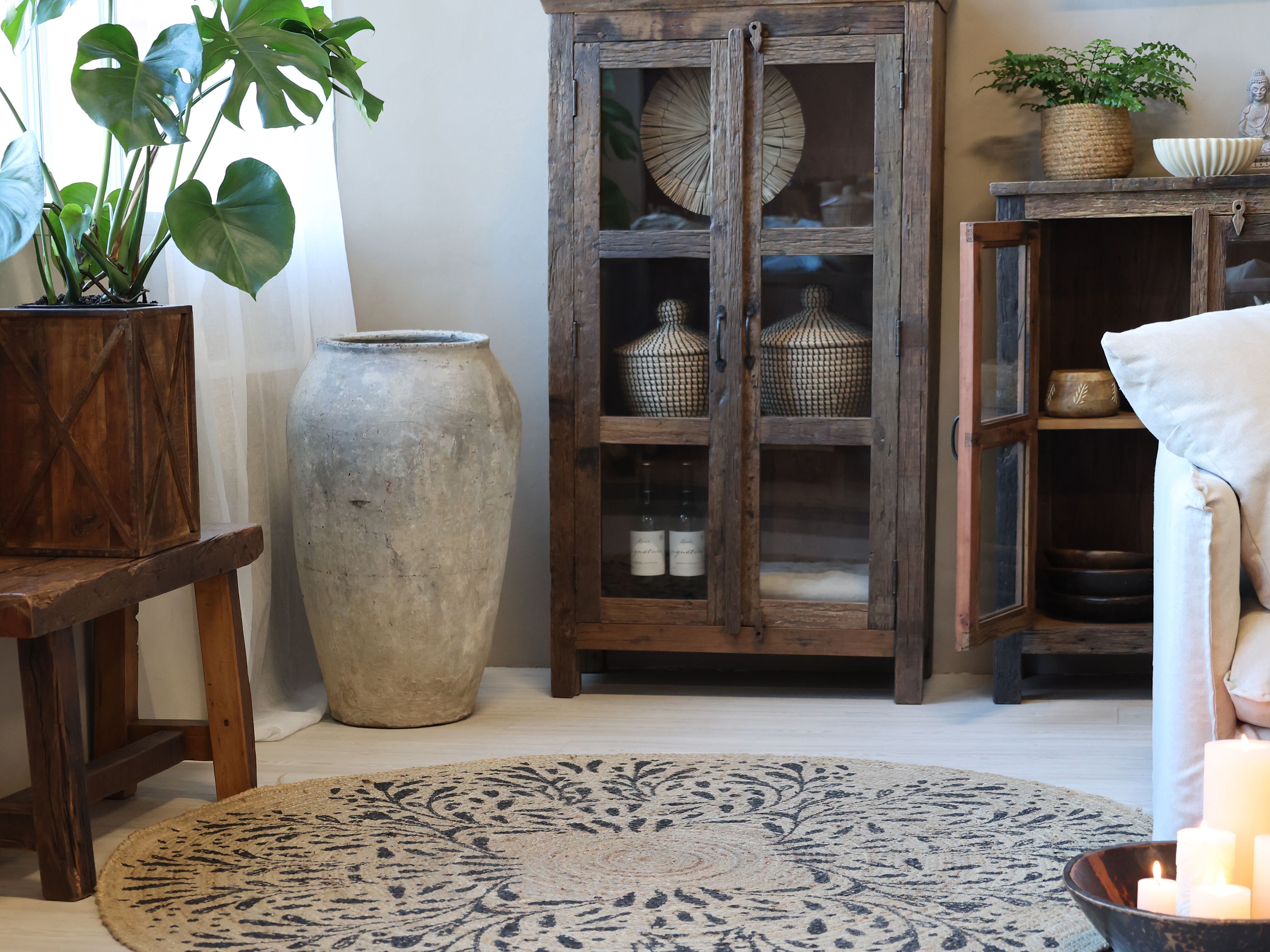 Rustikk Trebenk - 90cm