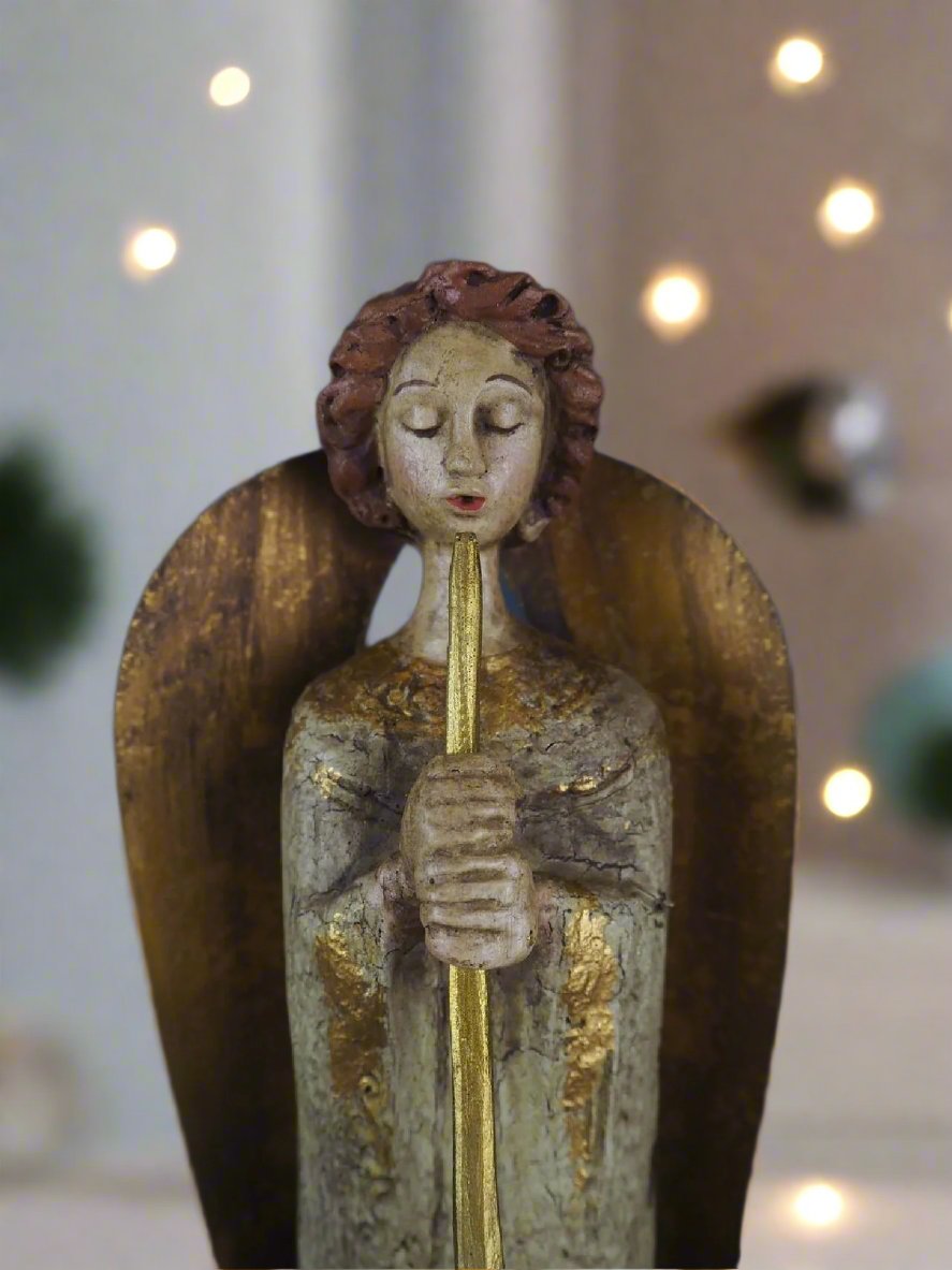 rustikk engel figur dekorasjon stor høy