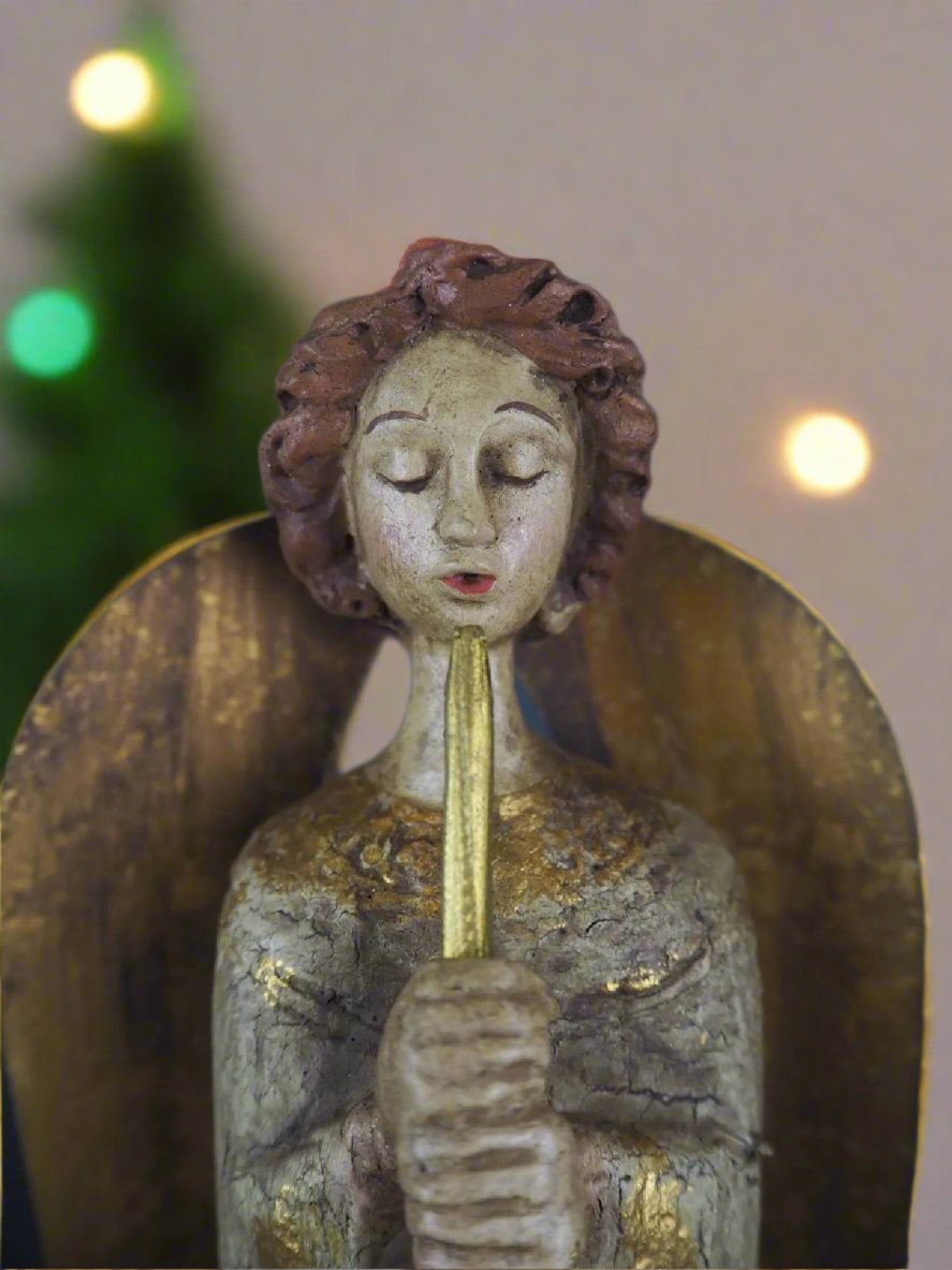 rustikk engel figur dekorasjon stor høy