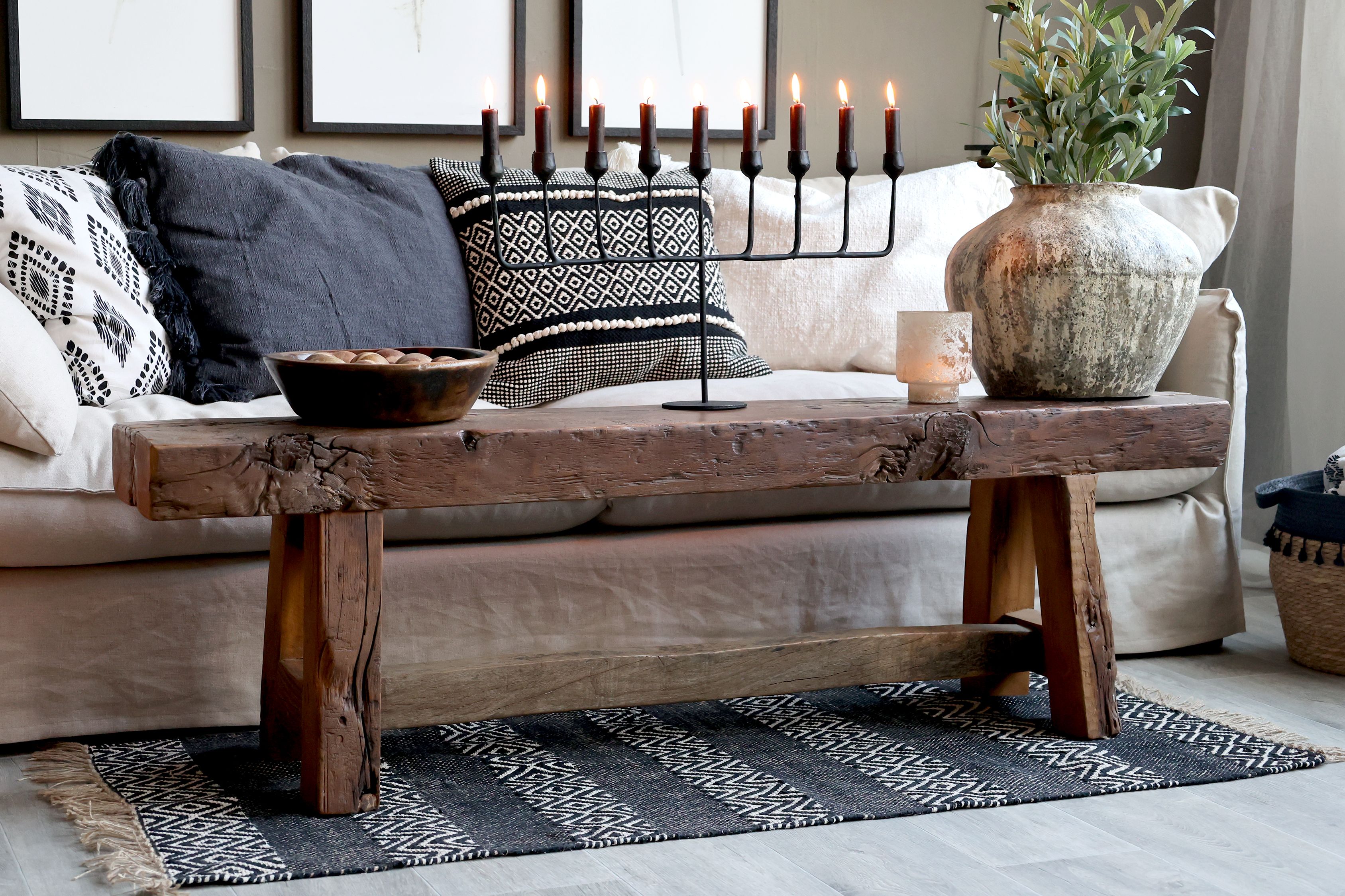 rustikk trebenk chic antique