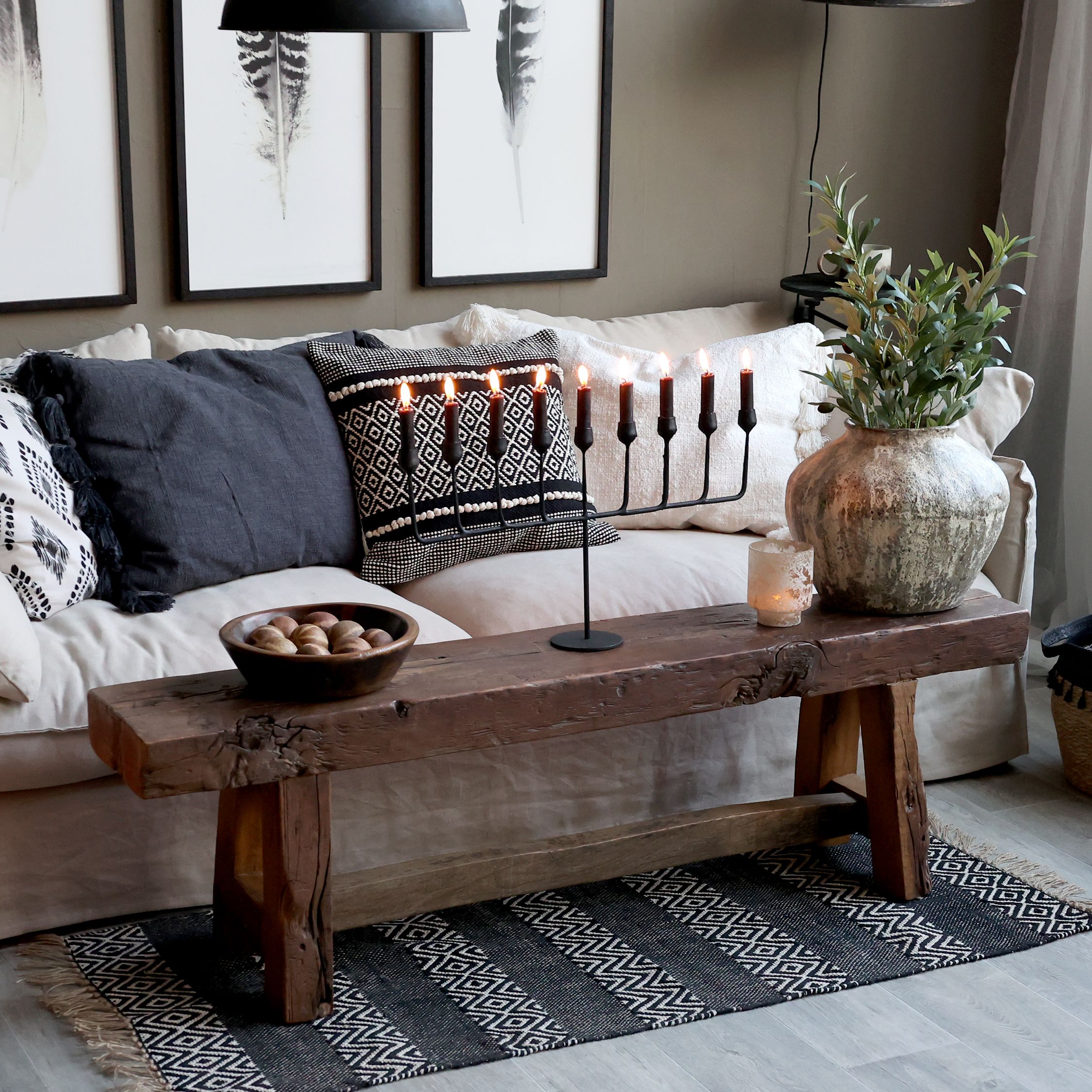 rustikk trebenk chic antique