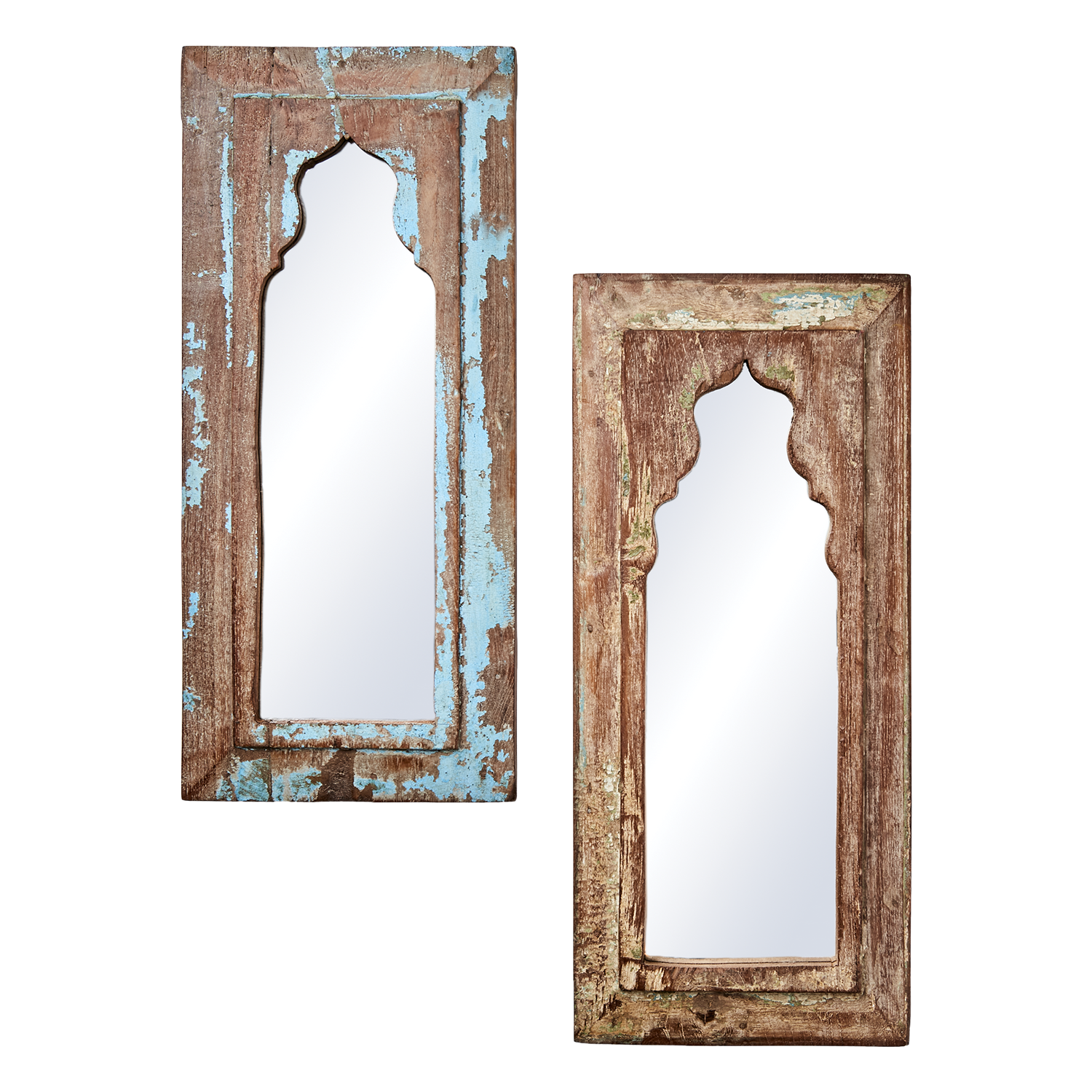 vintage speil laget i rustikk treverk