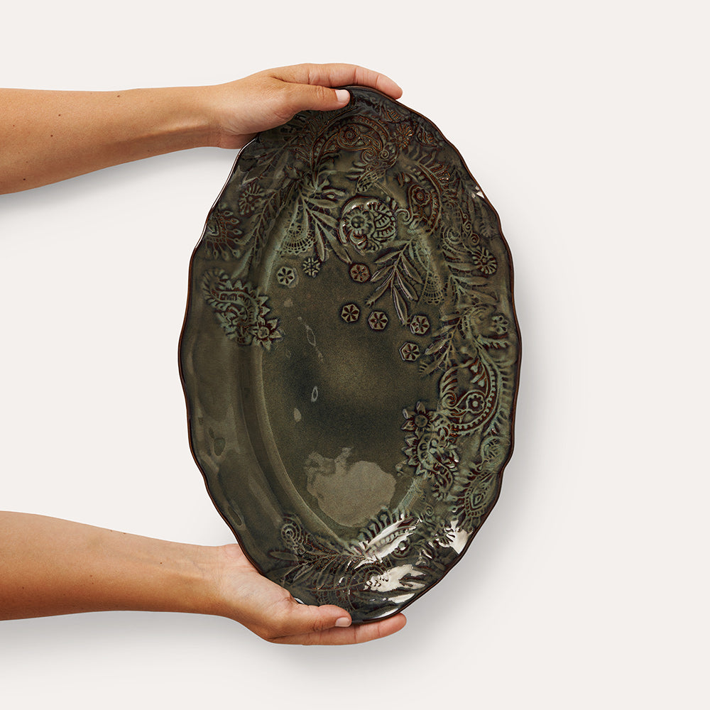serveringsfat sthål fig fikenbrun ovalt svensk design 112212