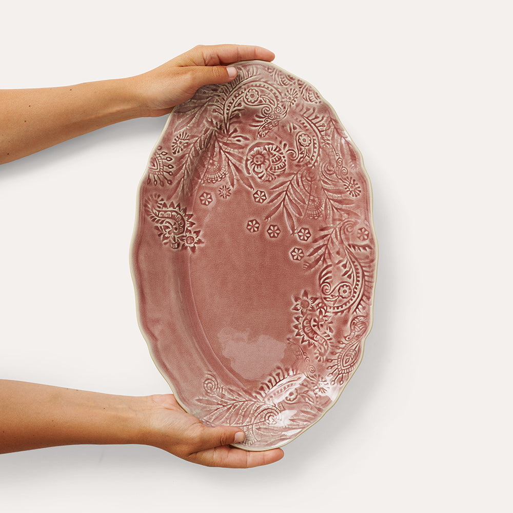 serveringsfat sthål old rose ovalt gammel rosa 112219 arabesque
