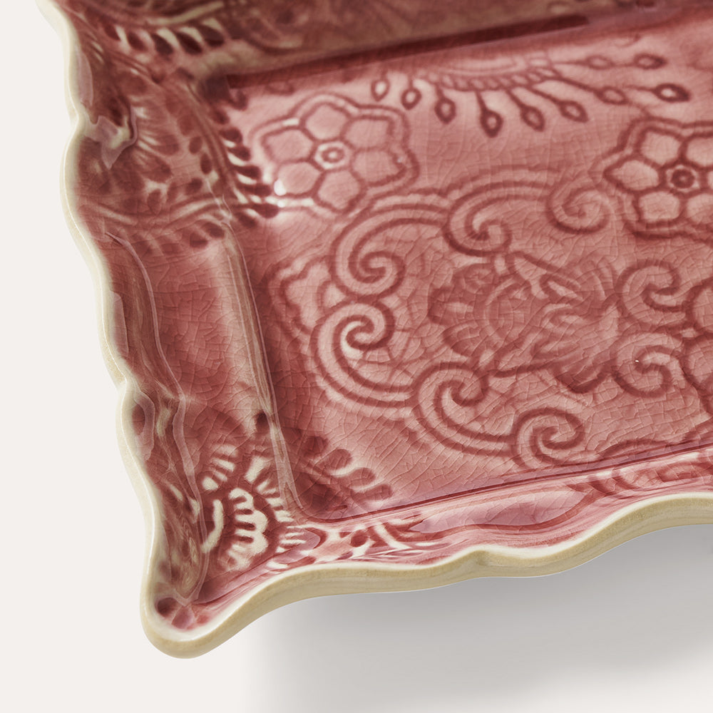 sthåal appertizer plate tallerken old rose rosa firkantet liten ajett 110119