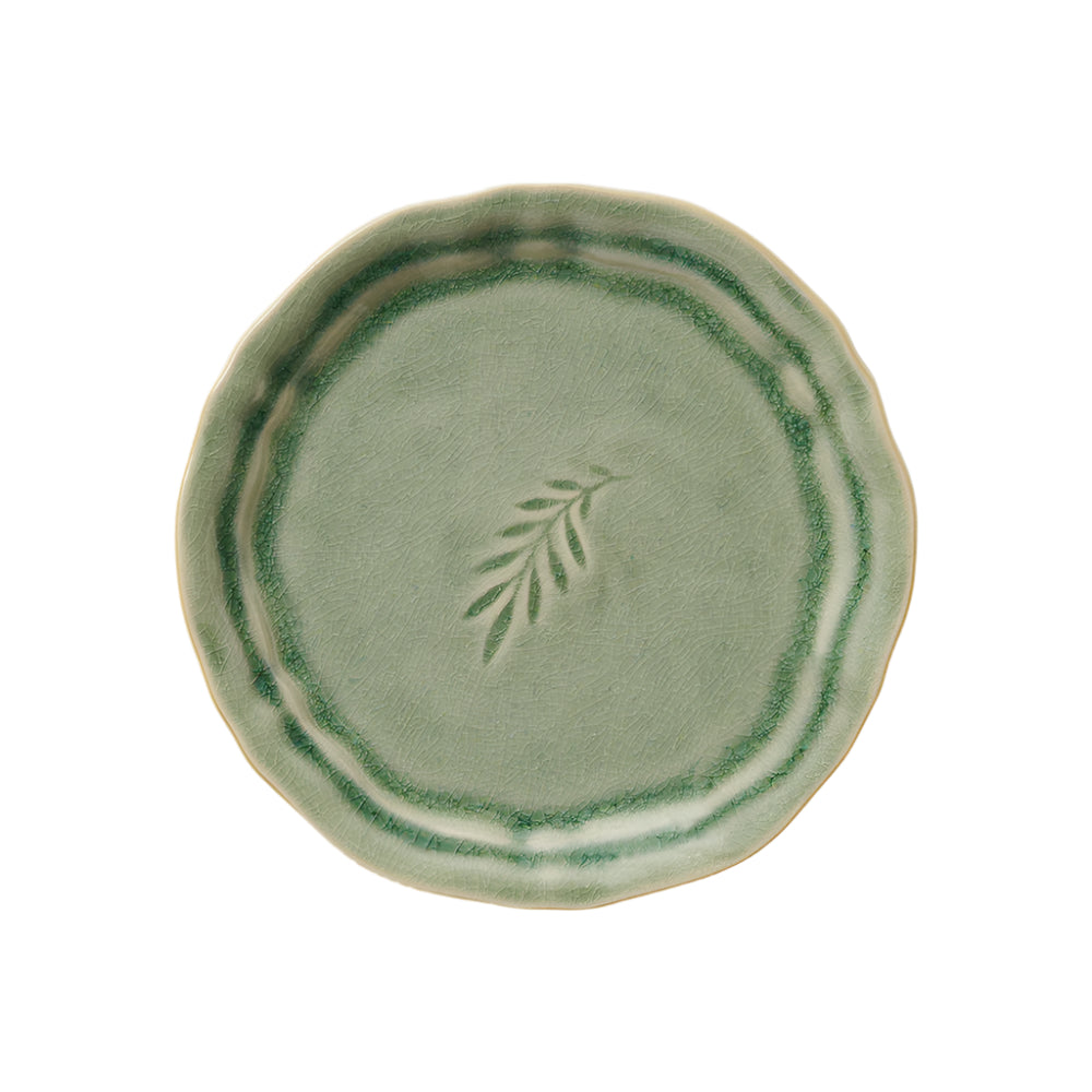 sthål asjett kake dessert antique arabesque grønn antikk 112109