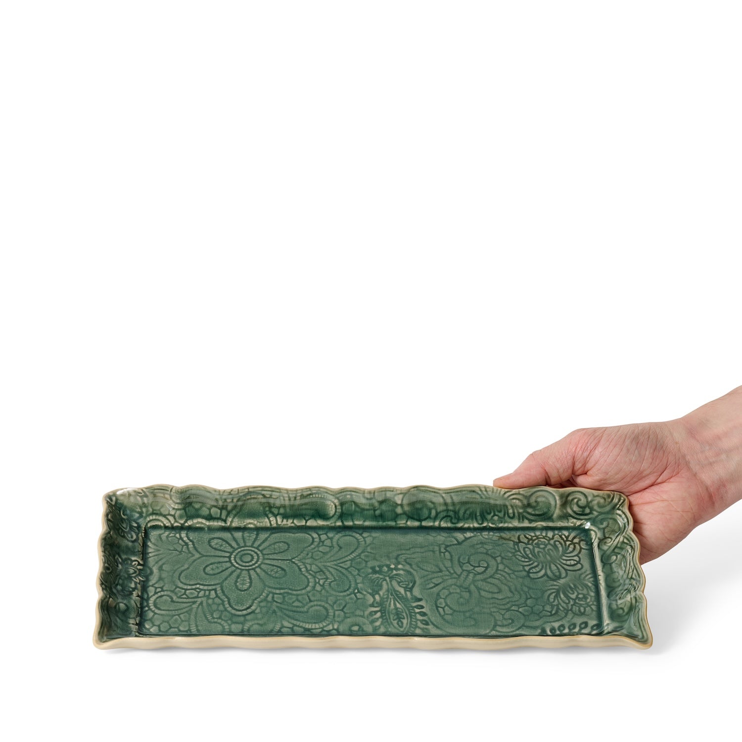 sthål avlangt fat dusk - tallerken 110321