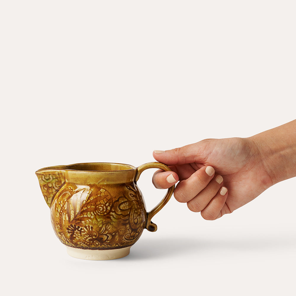 sthål fløtemugge fløte mugge oransje pineapple arabesque 112517