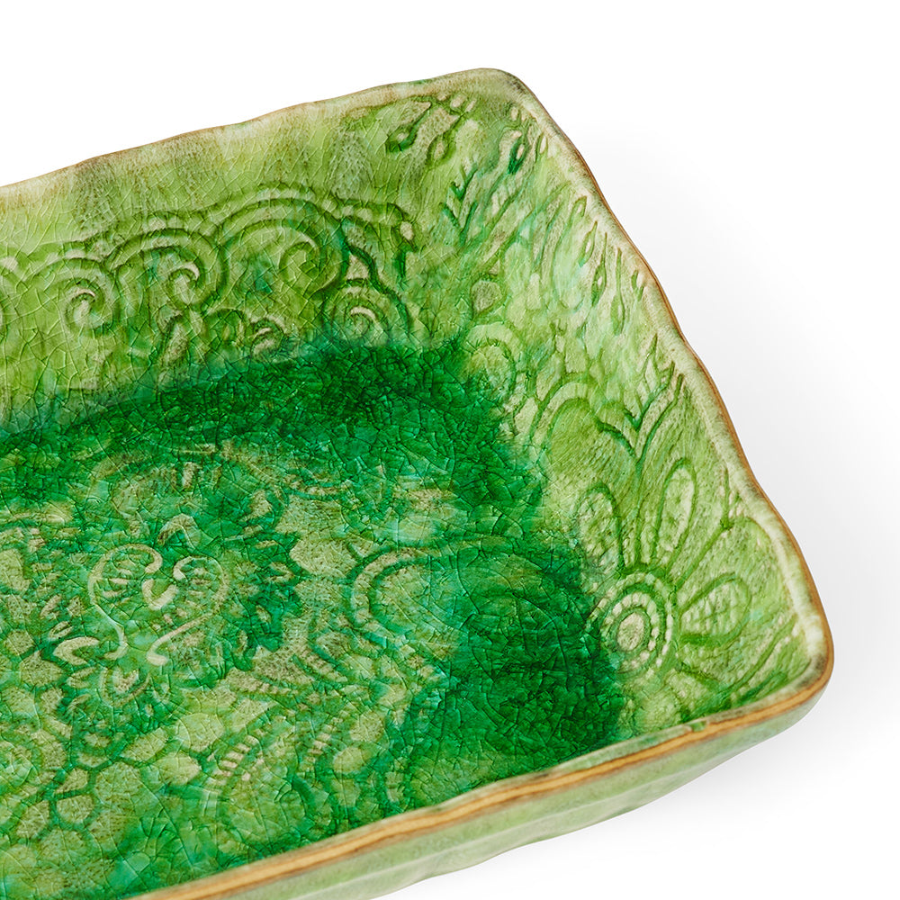 sthål ildfastform keramikk form servering arabesque sjøgress seaweed 110411 grønn sjøgrønn