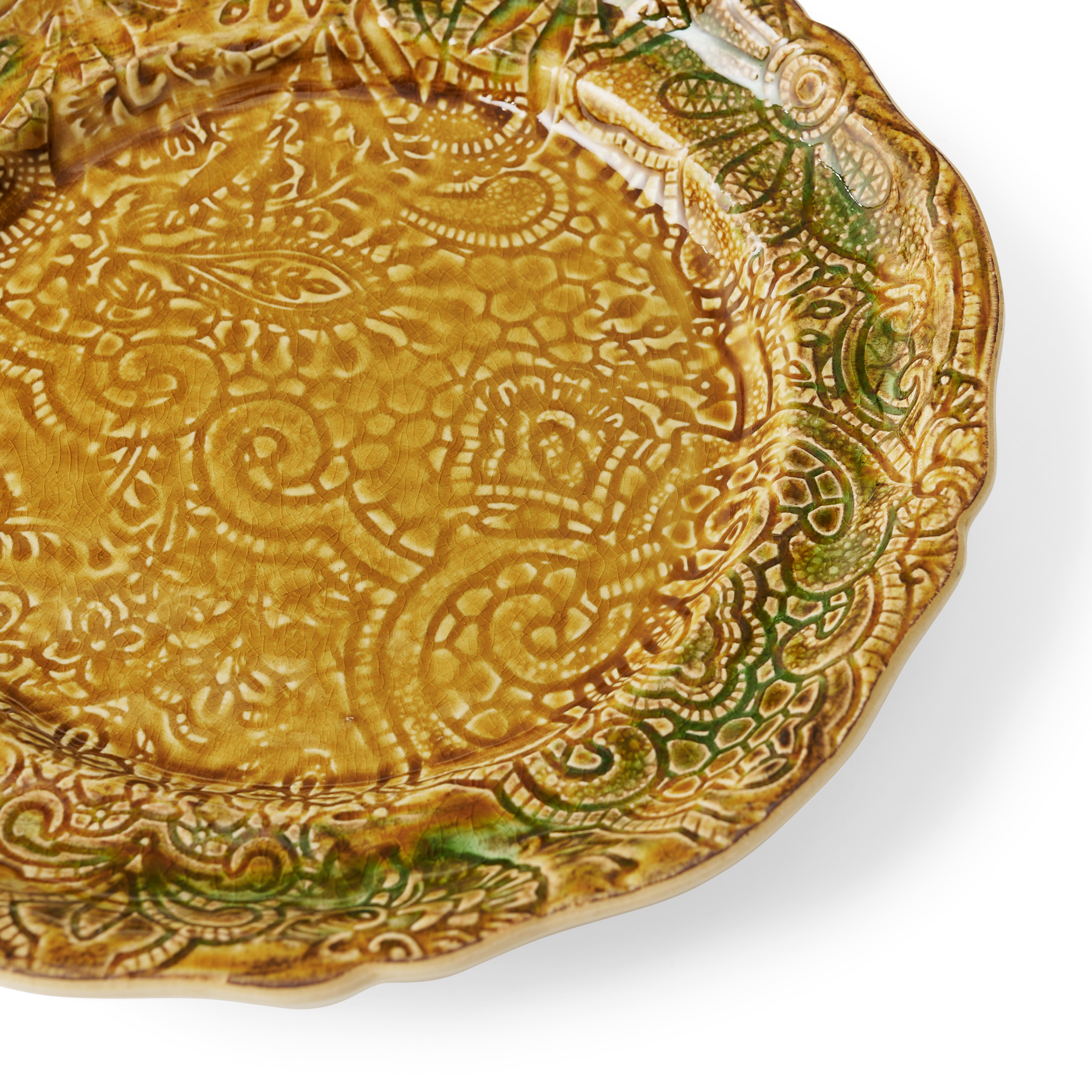 sthål tallerken frokosttallerken pineapple gul oransje asjett