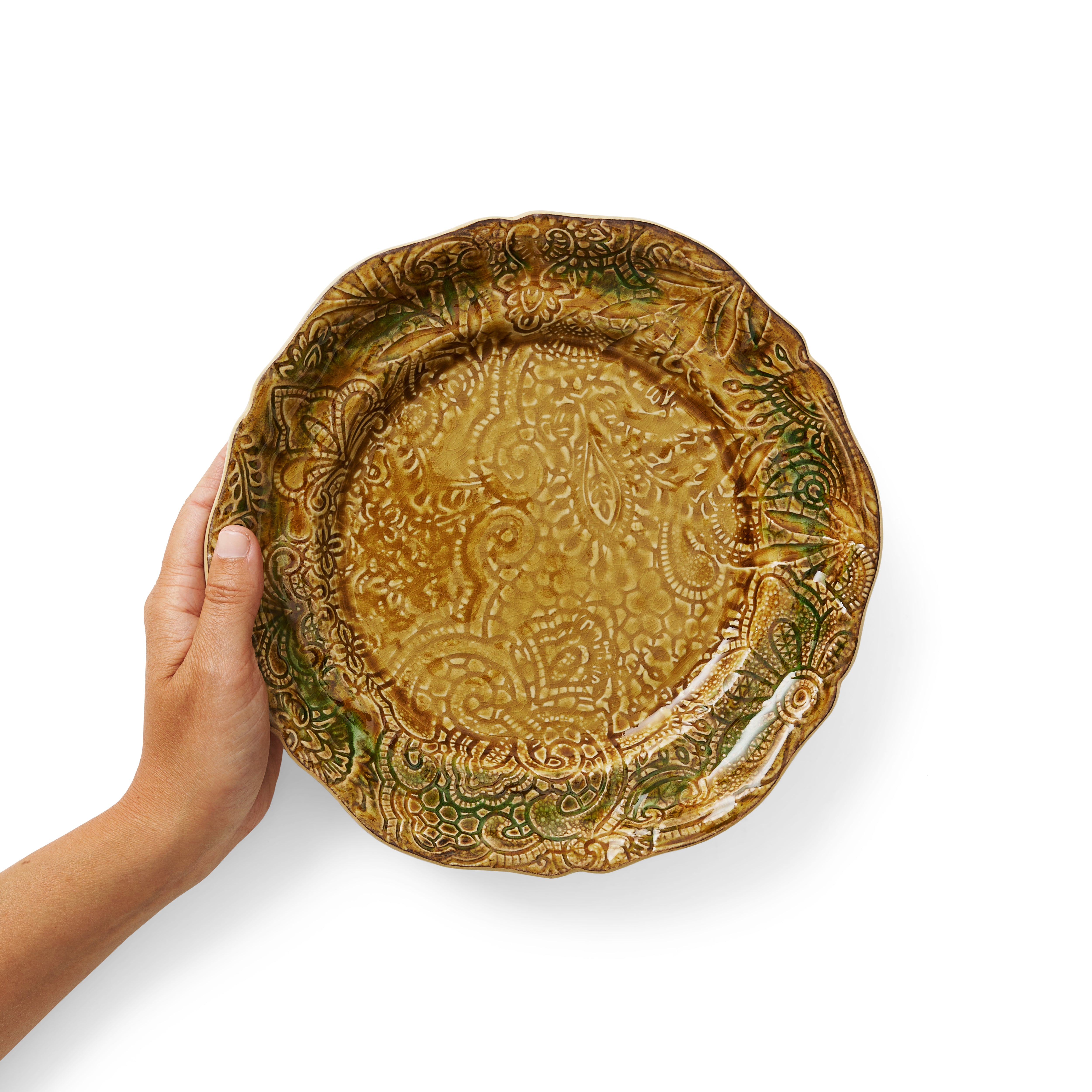 sthål tallerken frokosttallerken pineapple gul oransje asjett 111317